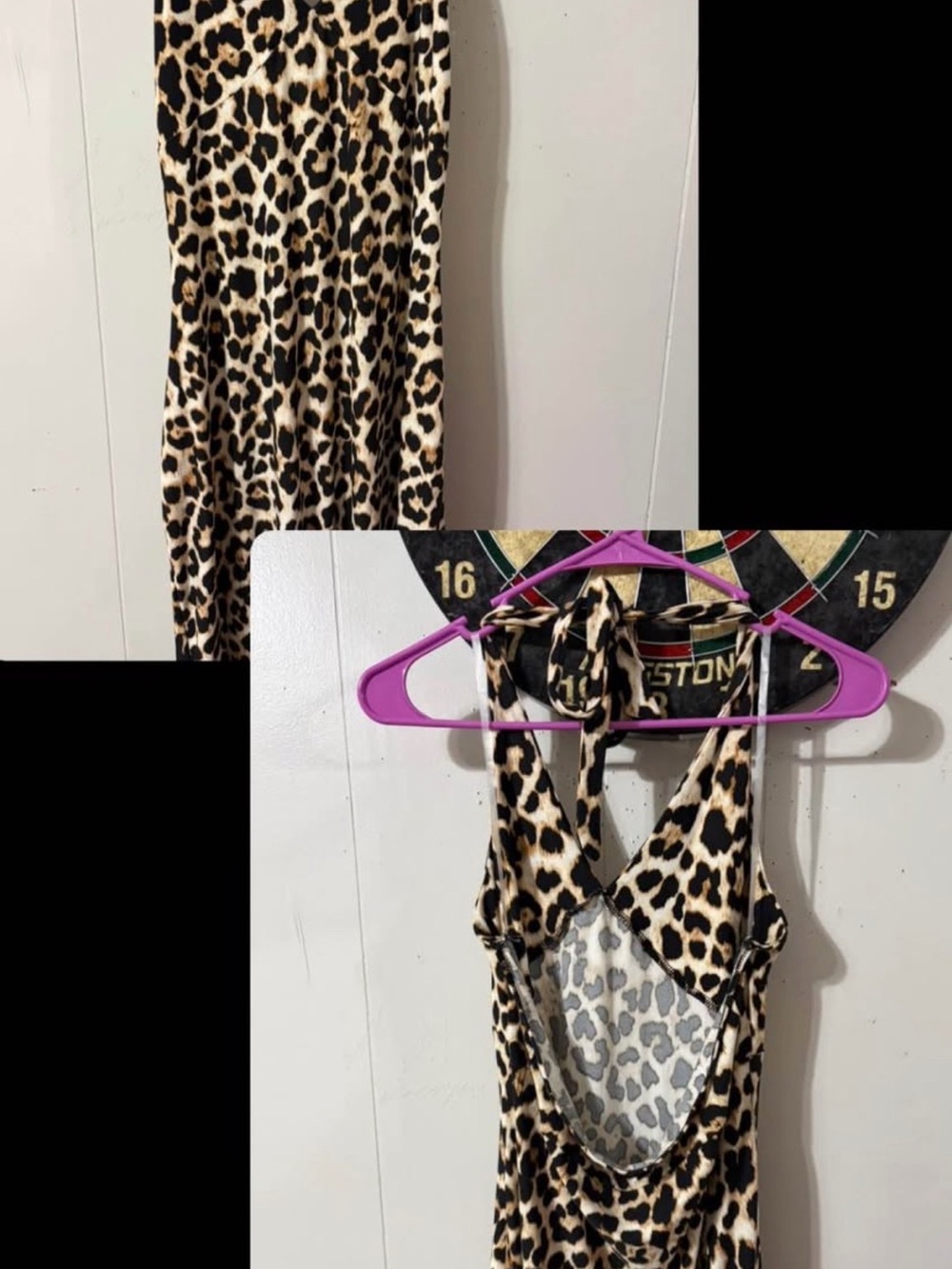 Leopard Print Kids One-Piece Swimsuit - Tan/Black